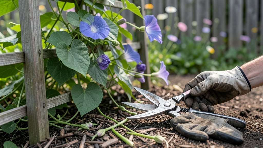 Morning Glory Pruning: Thorn-Free Canopy in 3 Strategic Cuts